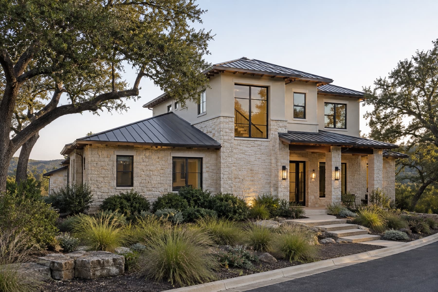 Conceptual second-story addition in the Texas Hill Country
